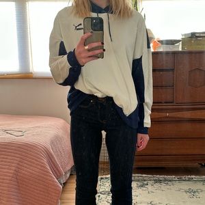 Puma White and Blue Hoodie